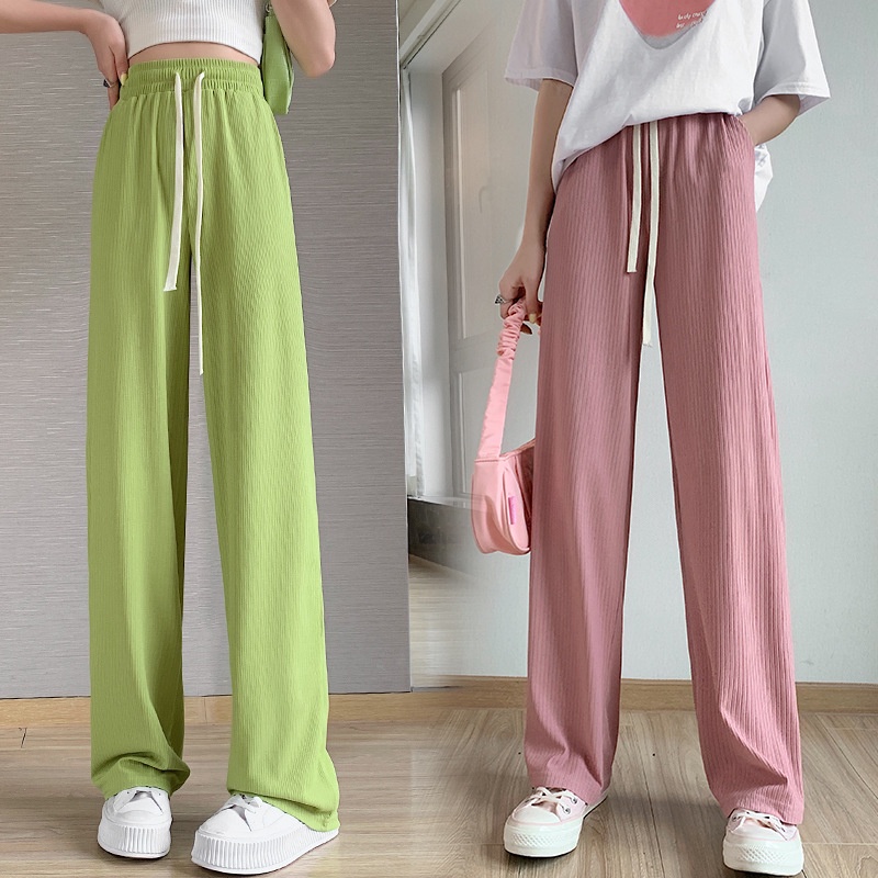 Quần dài IELGY thiết kế lưng cao dáng rộng thời trang cho nữ