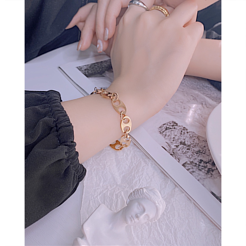 Lắc tay titan kiểu xích mũi heo xinh không gỉ WB2204