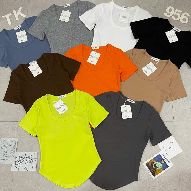 Áo thun cổ u vạt bầu