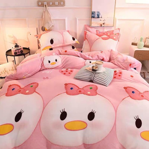 Vỏ chăn lồng ruột poly cotton mẫu VỊT HỒNG trungvbhp_shopalot2