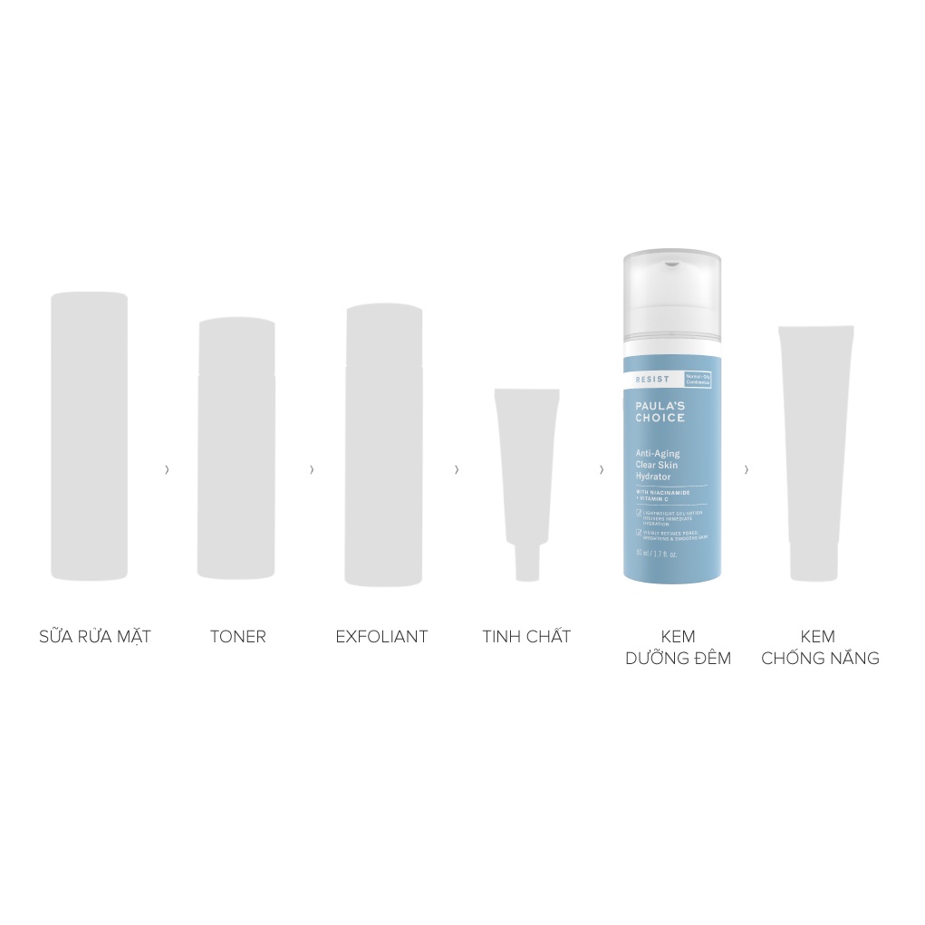 Kem dưỡng ẩm mềm mịn cho da nhạy cảm và lão hóa Paula's Choice Resist Anti-Aging Clear Skin Hydrator