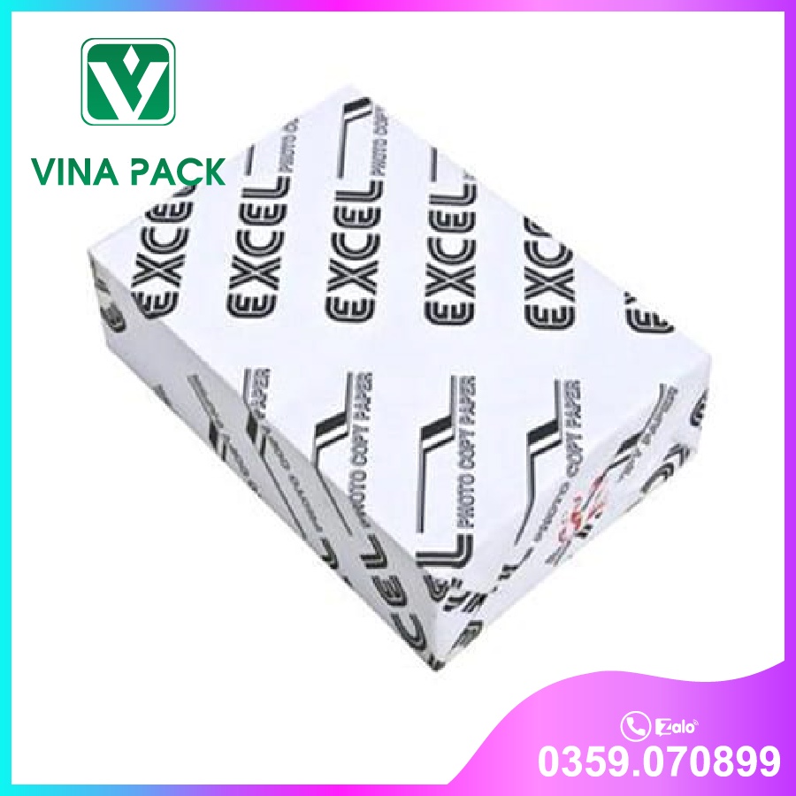 Giấy in A4. A5 EXCEL Chính Hãng Nhập Khẩu Indonesia 70gsm 400 tờ gói bọc không dập góc