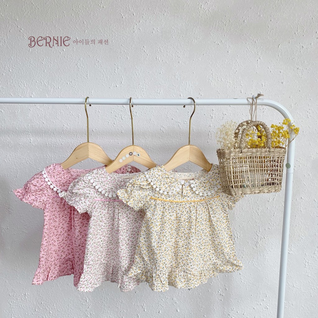 [Mã FAMAYFA2 giảm 10K đơn 50K] Bộ thô bé gái phong cách babydoll, set váy đầm phối ren phong cách Hàn Quốc