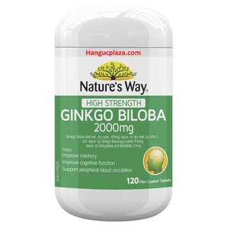 Viên bổ não Nature’s Way- Úc Ginkgo Biloba 2000mg-120 viên