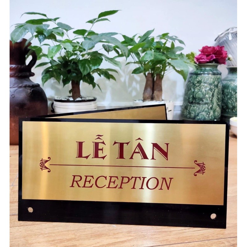 Biển Lễ Tân, Bảng Reception Khách Sạn, Nhà Nghỉ, Cơ Quan,Mặt Inox Đế MiCa-Mythuathanoi