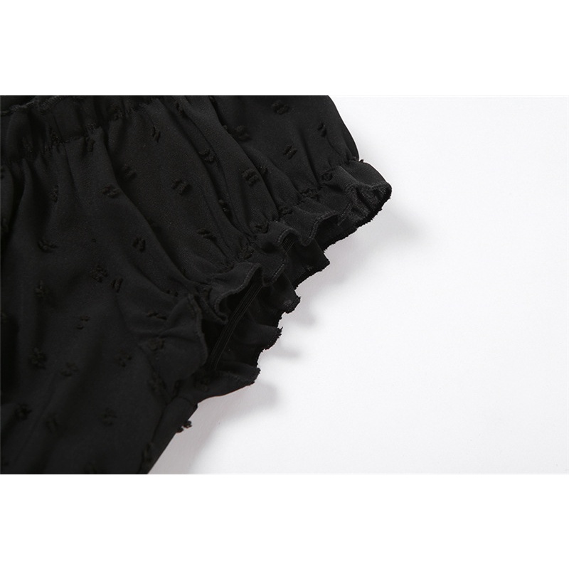 Đầm Trễ Vai Màu Trơn Phối Dây Thắt Thời Trang Sành Điệu Dành Cho Nữ