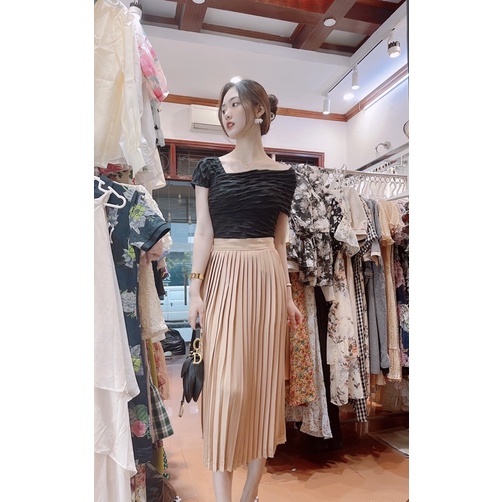 Áo xốp sóng lệch vai