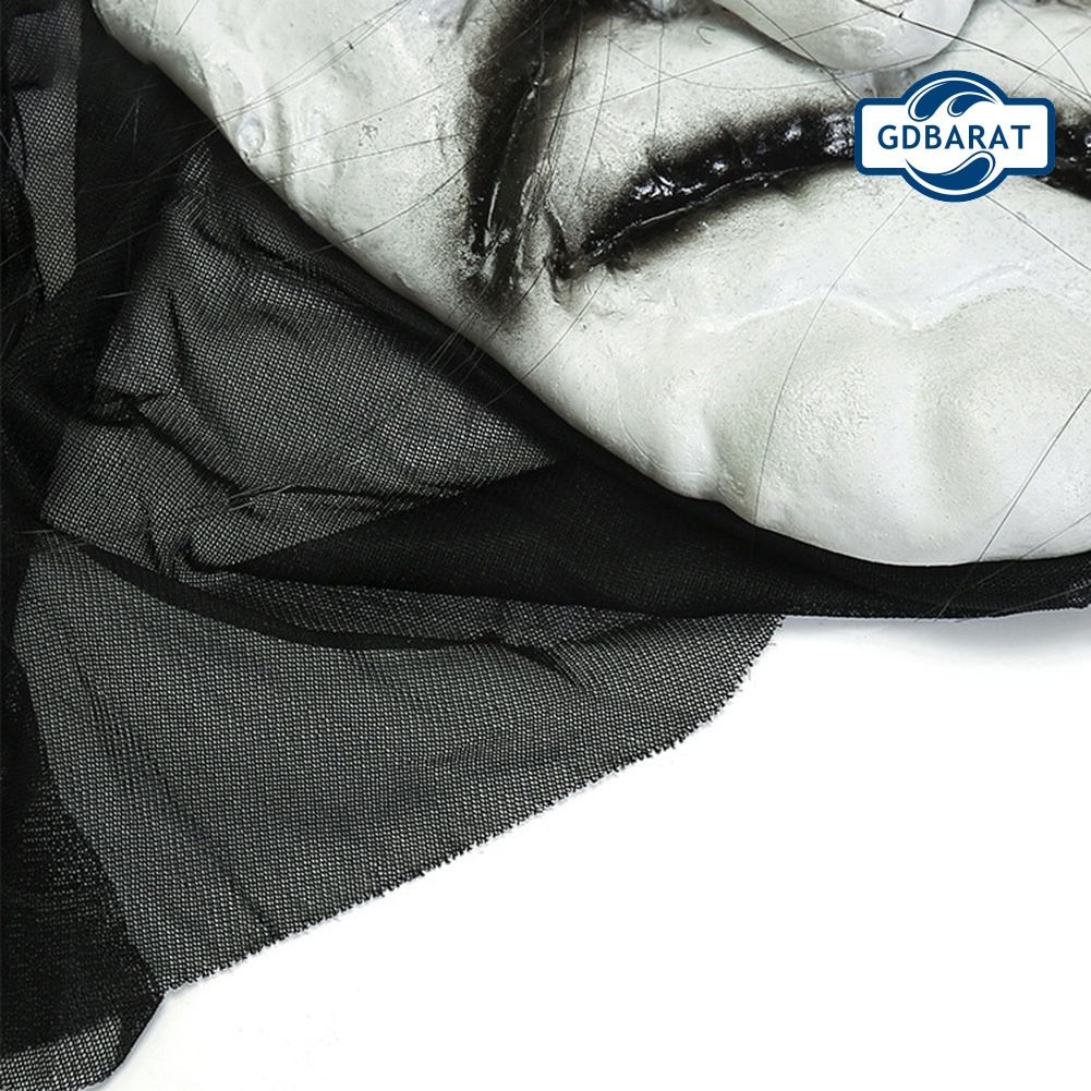 Mặt Nạ Hóa Trang Zombie Tóc Đen Thoáng Khí Cho Halloween