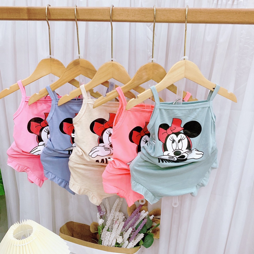 Bộ 2 dây cotton cho bé gái 8-18kg, nhiều màu lựa chọn - 𝐁𝐎𝟔𝟔