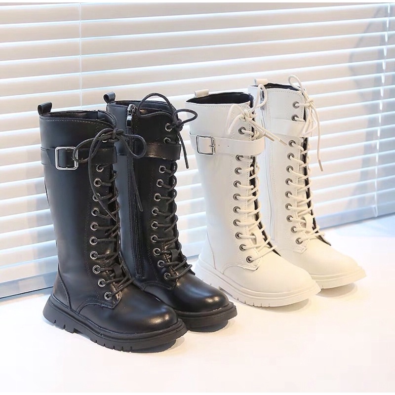 Boot cao cổ cột dây bé gái (bốt chiến binh cổ cao cho bé gái) | BigBuy360 - bigbuy360.vn