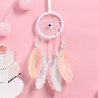 Dreamcatcher đính lông vũ và hạt trang trí