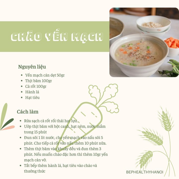 Yến mạch cán dẹt cán vỡ nguyên chất 500gr - Bếp healthy Hà Nội