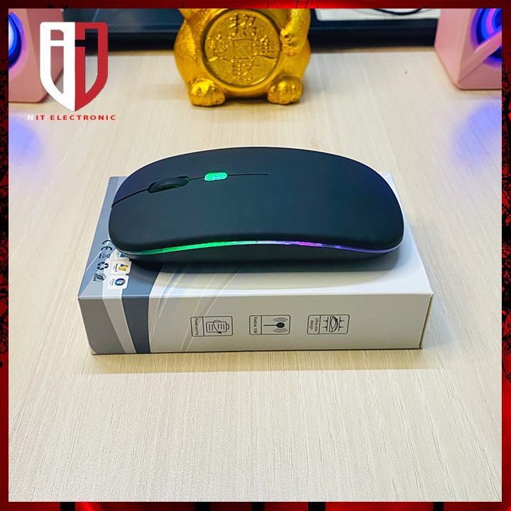 Chuột không dây máy vi tính pin sạc SIlent Wireless mouse mini chuột game gaming led RGB
