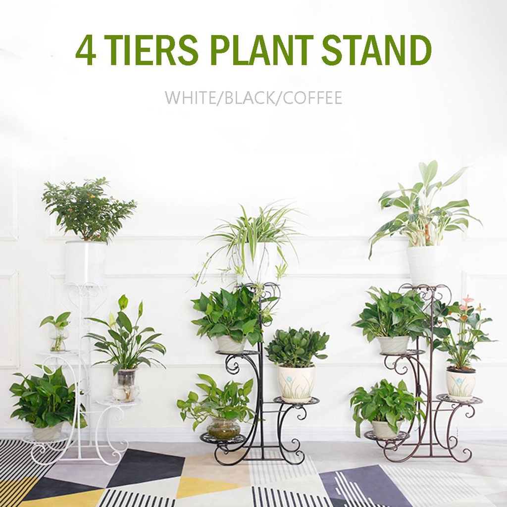 Giá Đỡ Chậu Cây 4 Tầng Bằng Sắt Rèn Luyện Trí Tuệ Trong Nhà / Ngoài Trời