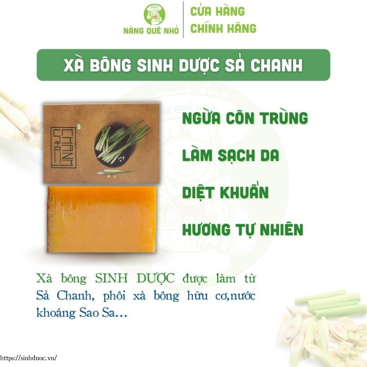 Xà Bông Sả Chanh Xà Bông Sinh Dược Kháng Khuẩn Trắng Da Giảm Stress 100gr