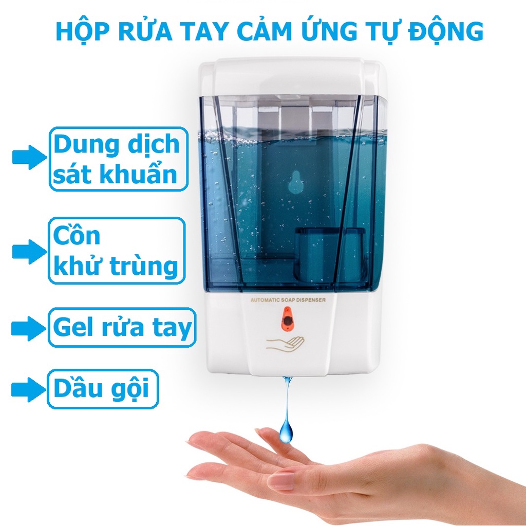 Máy rửa tay cảm ứng tự động, hộp xịt khuẩn thông minh
