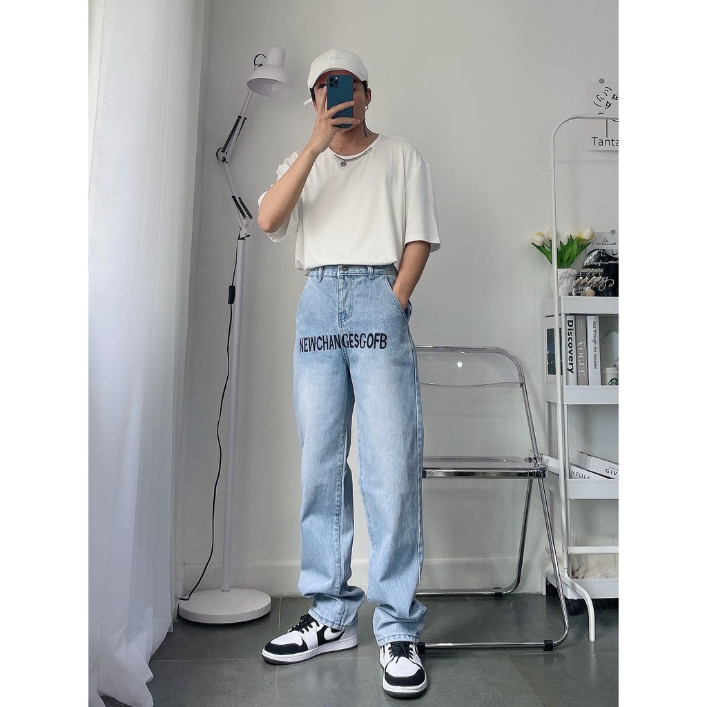 [Mã SKAMAP6 giảm 8% TỐI ĐA 50K đơn250K] Quần Jean ống rộng J0022