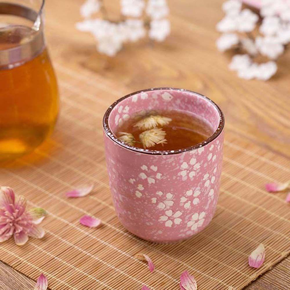 Cốc Uống Trà Bằng Gốm Sứ Họa Tiết Hoa Anh Đào Cổ Điển