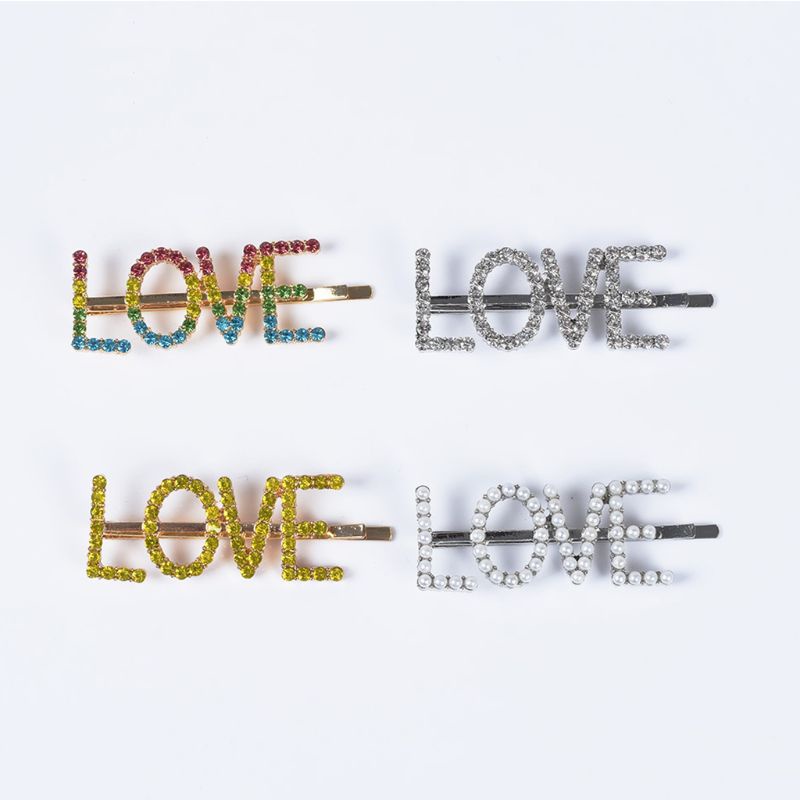 Kẹp Tóc Đính Đá Chữ Cái Tiếng Anh Lấp Lánh Thời Trang Cho Nữ