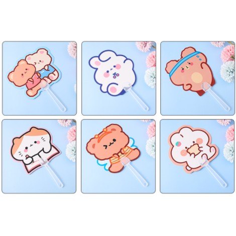 Quạt gấu thỏ hổ động vật Q4 hoạt hình cute dễ thương light stick