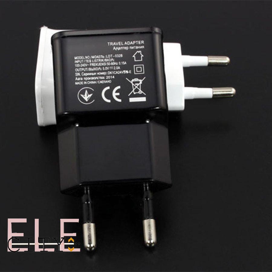 111ele} Portable Dual USB Power Adapter Mobile Phone Charger Electrical Socket Travel