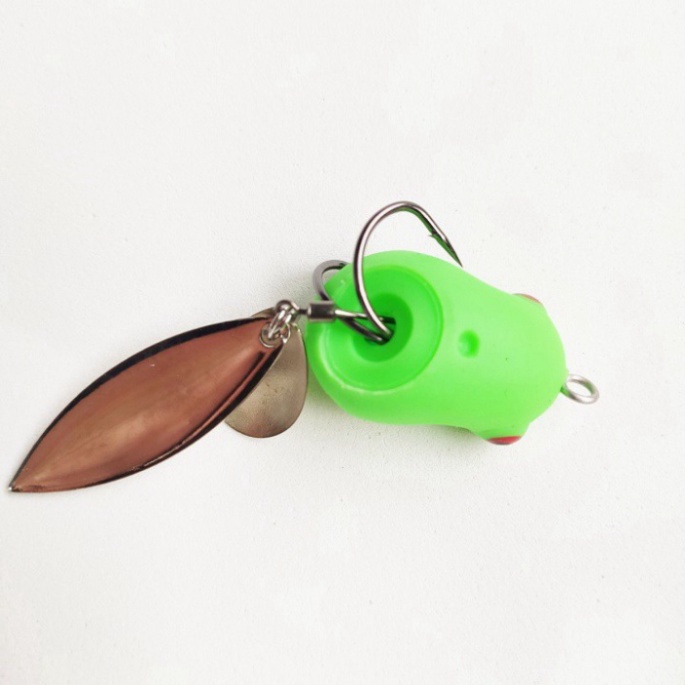 Mồi câu lure nhái hơi có 2 thìa cao cấp