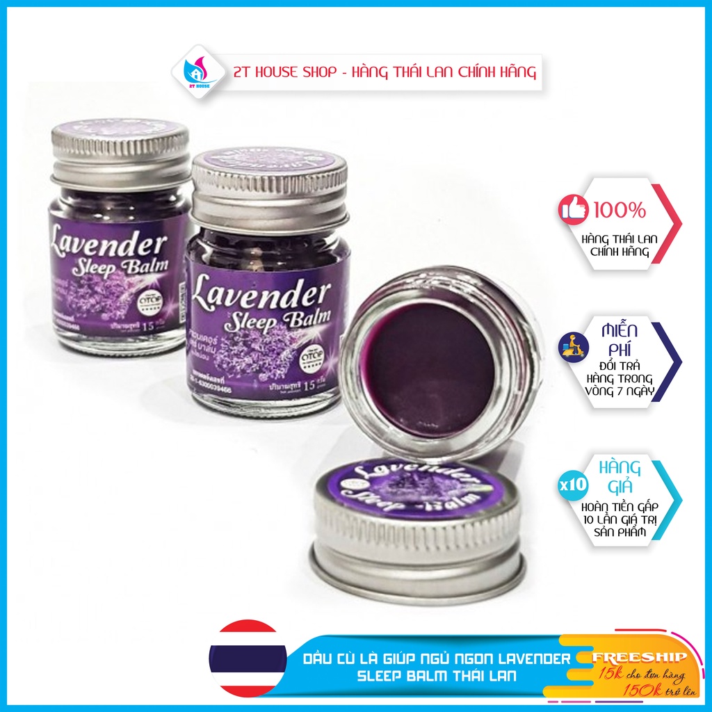 Dầu Cù Là Giúp Ngủ Ngon Lavender Sleep Balm Thái Lan, Dầu Massage Hỗ Trợ Ngủ Ngon Chính Hãng Hủ 15g, 2T House Shop