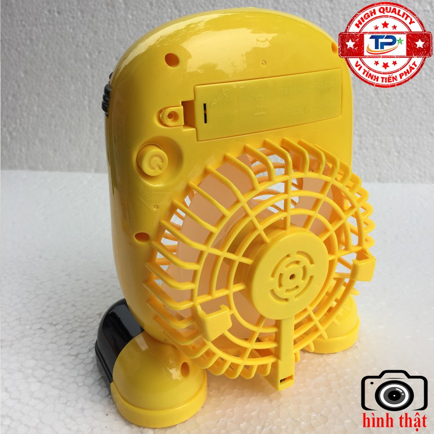 Quạt sạc tích điện mini hình Minion thiết kế cute xinh xắn dễ thương gió mạnh chạy êm, rất tiện lợi