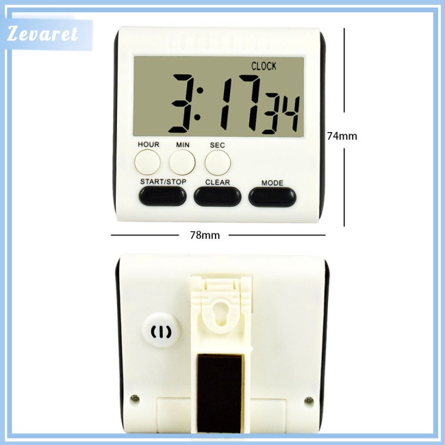 Đồng Hồ Hẹn Giờ Nấu Ăn Màn Hình LCD Lớn Từ Tính Tích Hợp Chuông Báo to Lên Lên Đến 24 Tiếng