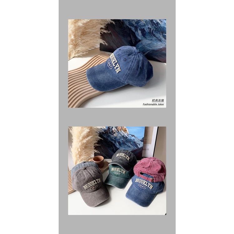 Mũ Lưỡi Trai Mềm Mại Thêu Họa Tiết Phong Cách Retro Mỹ Dễ Phối Đồ Thời Trang Mùa Hè Cho Nam Và Nữ