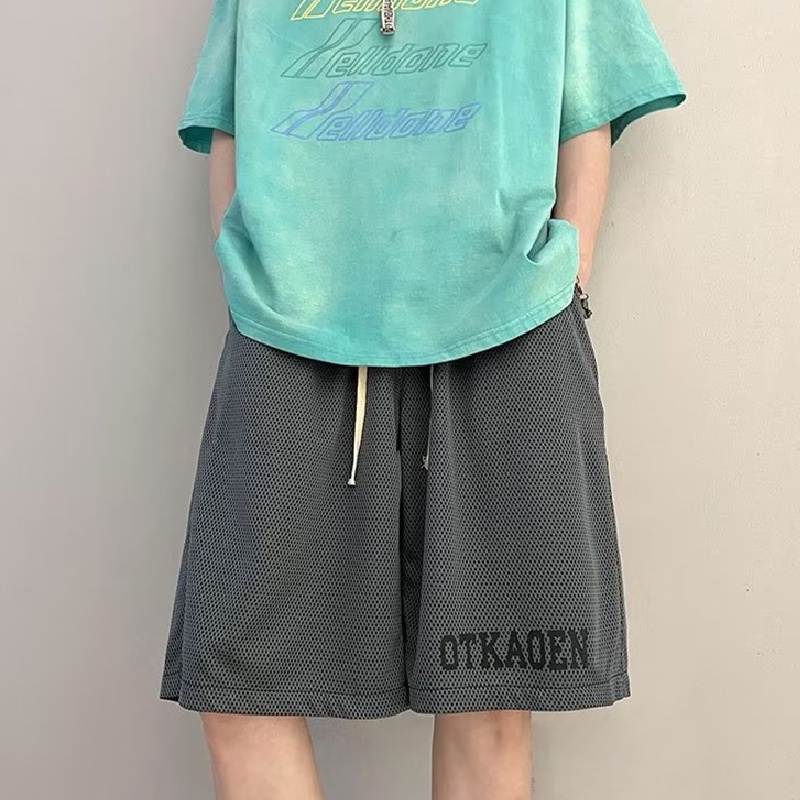 Quần Short Dáng Rộng Lưng Thun Co Giãn Tốt In Chữ Cỡ Lớn M-2XL Thời Trang Cá Tính Cho Nam