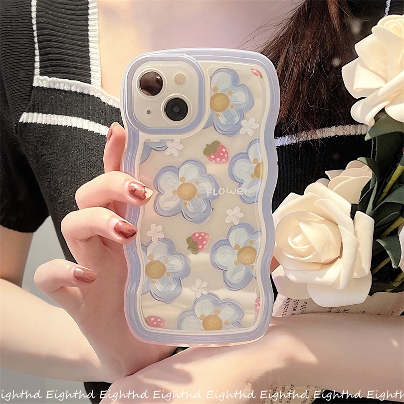 Ốp Điện Thoại Silicone Mềm Chống Sốc Họa Tiết Hoa Dâu Tây Cho iPhone 13 12 11 Pro Max X XR Xs Max 6 7 8 Plus