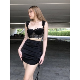 Chân váy lụa ôm dây rút có quần trong - Shi Clothing