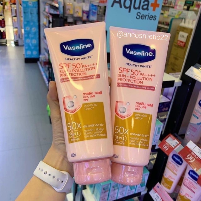 Dưỡng Thể Trắng Da Vaseline Healthy Bright Serum 50x/10x SPF50+ PA++++ 320ml, 200ml