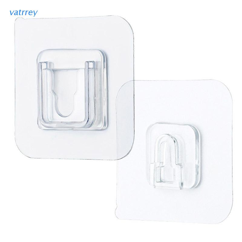 Set 10 móc treo đồ gắn tường trong suốt có giác hút thiết kế tiện dụng