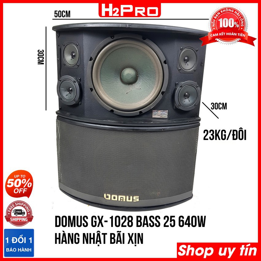 Đôi loa karaoke Nhật DOMUS GX1028 bass 25, 8 ôm, 640W, 2 trung-2treble, hàng bãi Nhật xịn