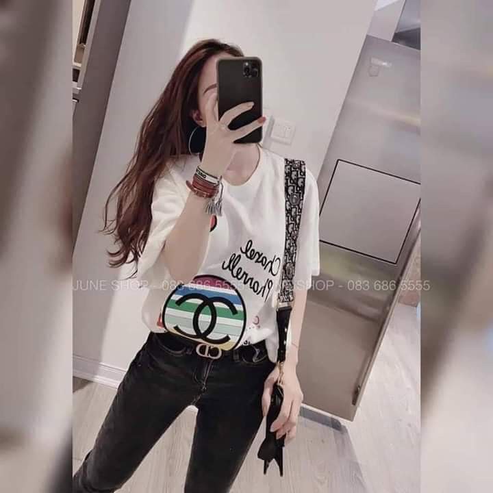 ÁO PHÔNG TRẮNG IN TRÁI TIM HỌA TIẾT CHỮ HOT HIT