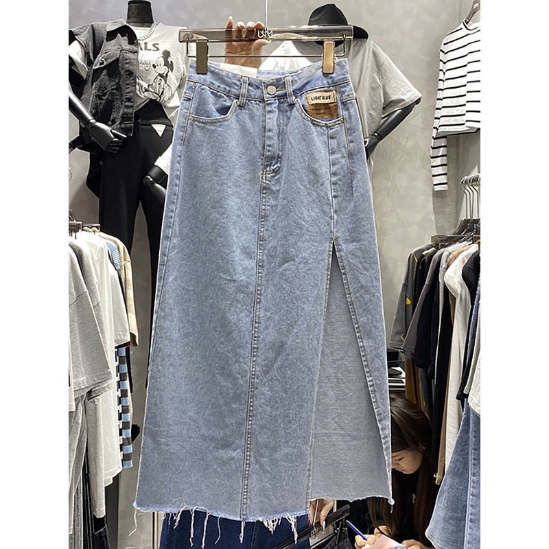 Chân váy jean Dáng Chữ A Lưng Cao Thiết Kế Mới Thời Trang Mùa Hè Cho Nữ
