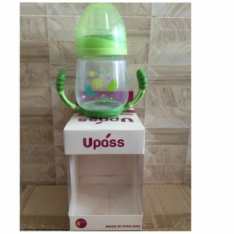 《 HCM 》Bình tập uống nước núm ty mềm cổ rộng Upass Thái Lan