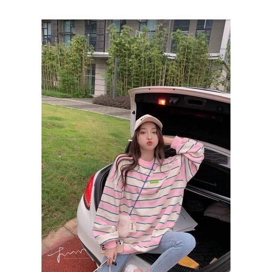 áo sweater kẻ dài tay to rộng chất đẹp ka