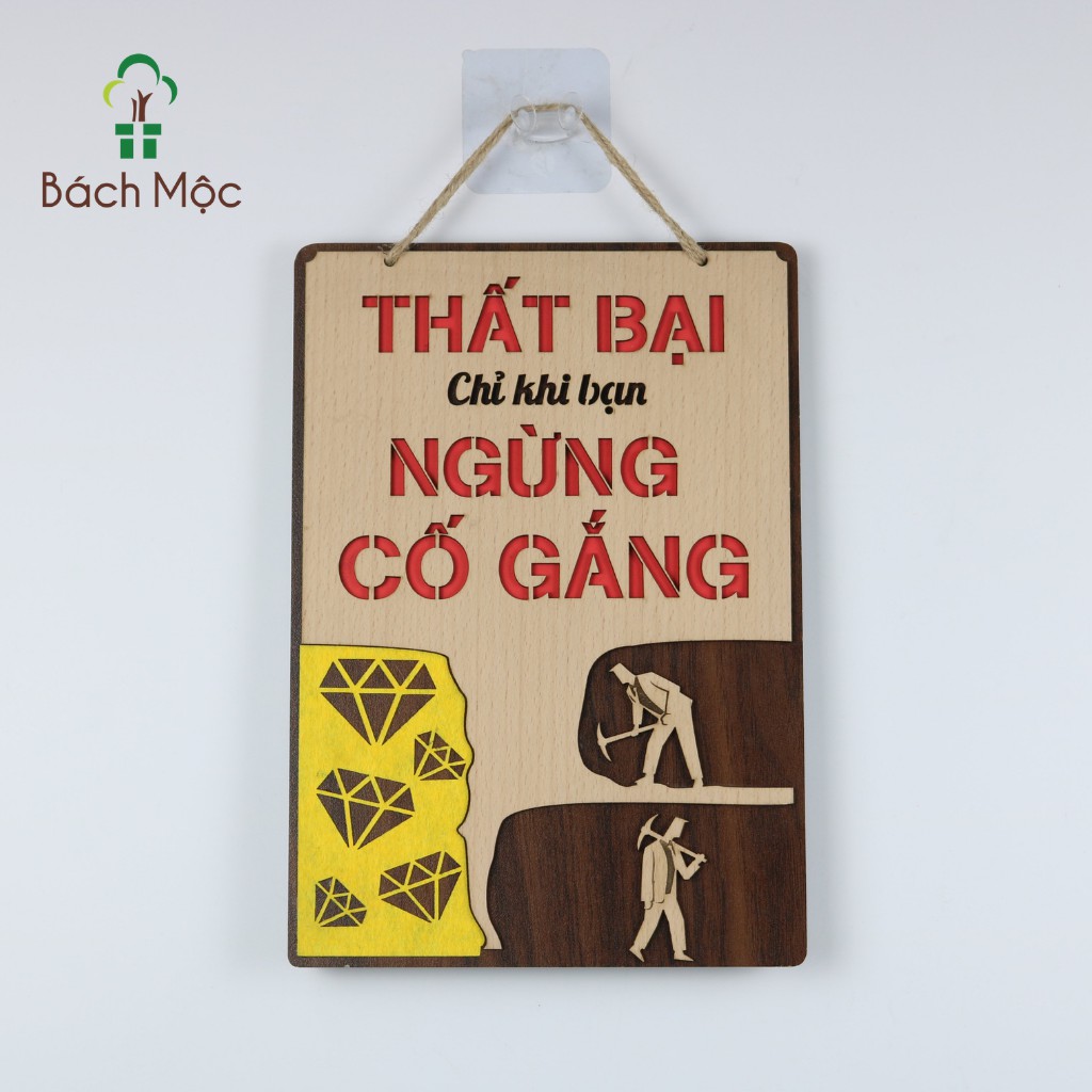 Bảng Gỗ Khẩu Hiệu Treo Tường BÁCH MỘC Nhiều Mẫu Trang Trí Phòng Học Cỡ Lớn