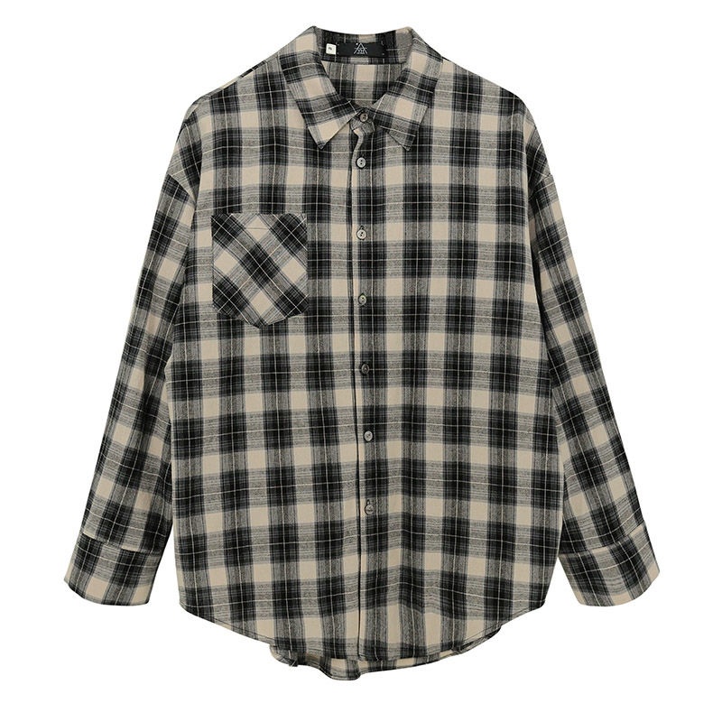 Áo Sơ Mi Kẻ Sọc Ca Rô Phong Cách Hong Kong Cổ Điển Dành Cho Nữ