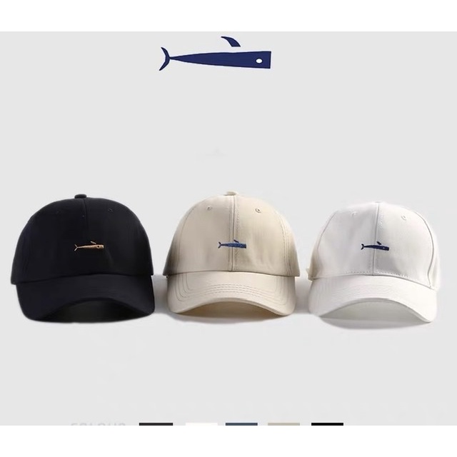 Mũ lưỡi trai - nón kết hàn quốc from mềm thêu cá cá tính thể thao unisex thời trang