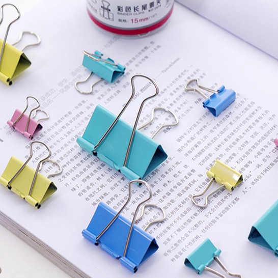 Kẹp Bướm Kẹp Kim Loại Giữ Giấy Ghi Chú Kẹp Tài Liệu Đánh Dấu Sách ECHO Đủ Size Nhiều Màu U137