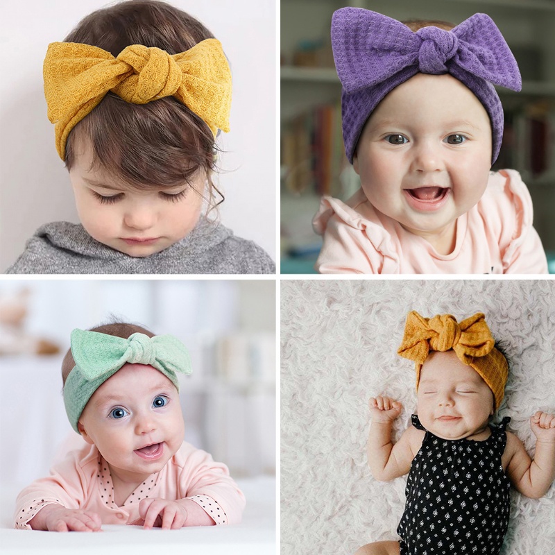 Băng Đô Nơ Mềm Mại Nhiều Màu Dành Cho Bé Sơ Sinh