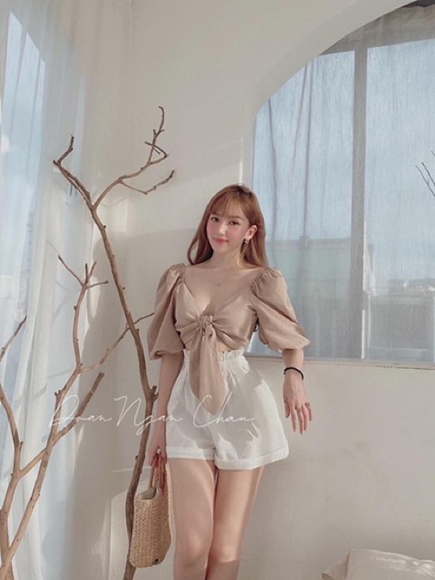 Set Bộ Thắt Eo Hot Trend 2020 (Kèm Ảnh Thật) , Set Áo Thắt Eo Kèm Short Siêu Xinh