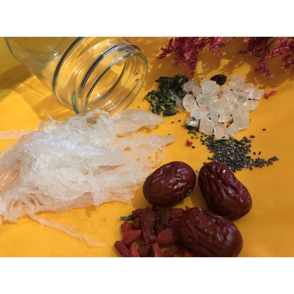 Tổ yến tươi nguyên chất (30-50-100g) - tặng kèm nguyên liệu nấu yến (táo đỏ, hạt chia , đường phèn)