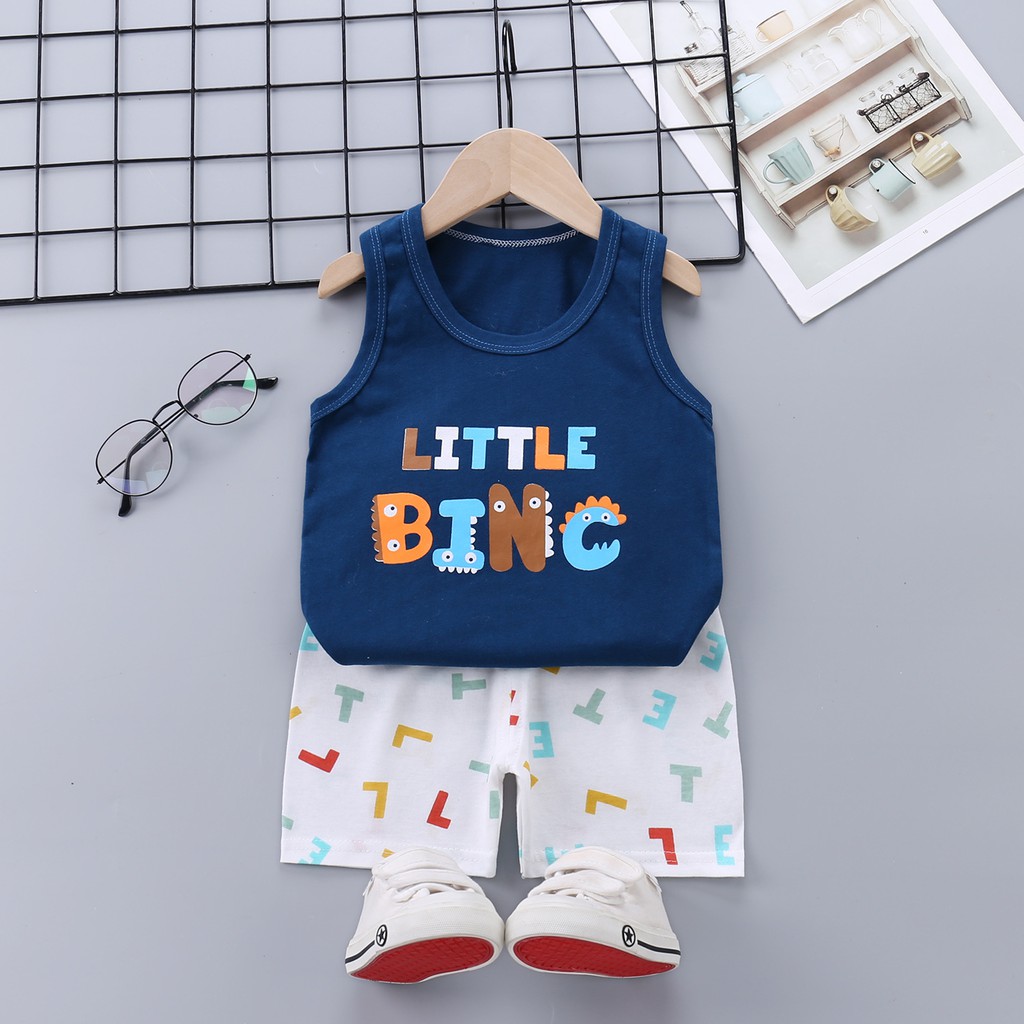 Bộ đồ bé trai ba lỗ Little Binc CTF085 - Màu: Xanh