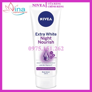 TINH CHẤT DƯỠNG TRẮNG DA NIVEA EXTRA WHITE NIGHT NOURISH BODY SERUM - BAN ĐÊM 200ML