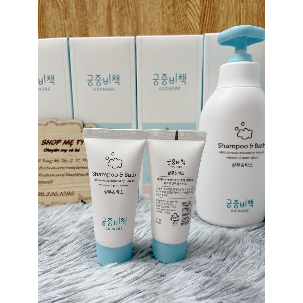 Sữa tắm gội Goongbe minisize, Kem dưỡng da Goongbe mini, Lotion Goongbe tuýp du lịch cho bé từ 0M+